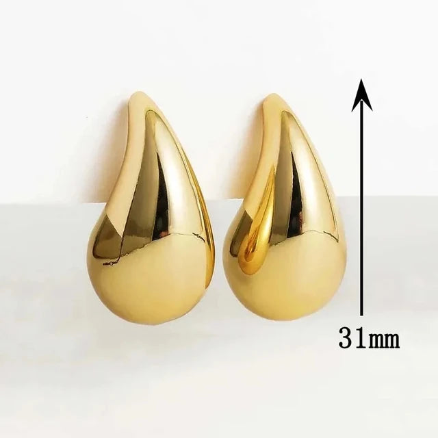 Chunky Waterdrop Drop Earrings in Gold Color for Women