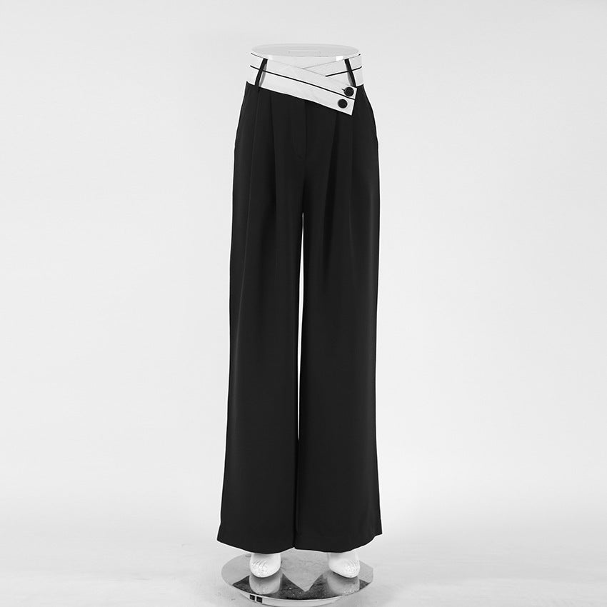 Casual Wide-leg Trousers Design Sense