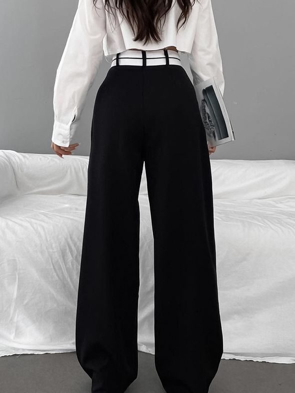 Casual Wide-leg Trousers Design Sense