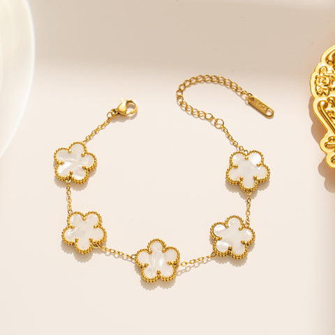 Double-sided Five Small Blossom Flower Bracelet