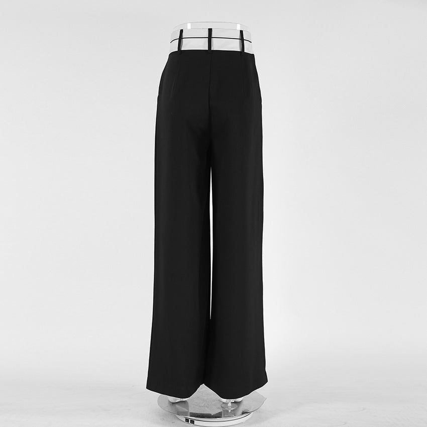 Casual Wide-leg Trousers Design Sense