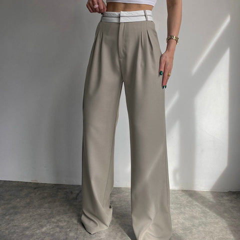 Solid Color Casual Trousers